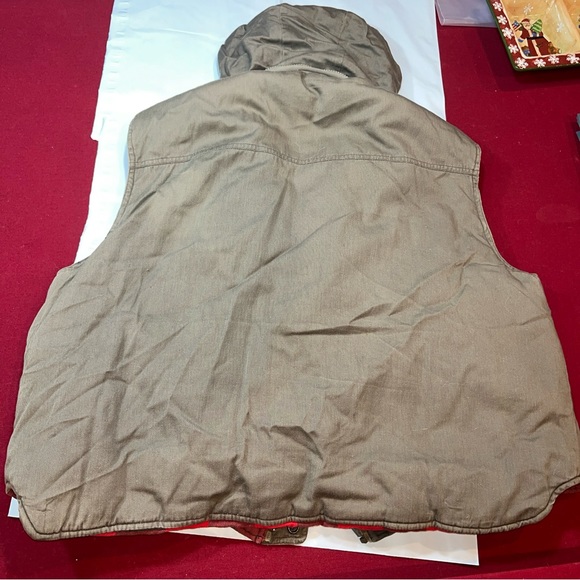 Hardy Amies LUNDON Elmer Fudd hooded VEST Reversible Red Black checkered FLANNEL - Picture 6 of 16